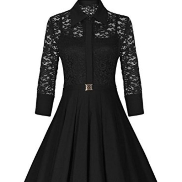 black lace occasion dress